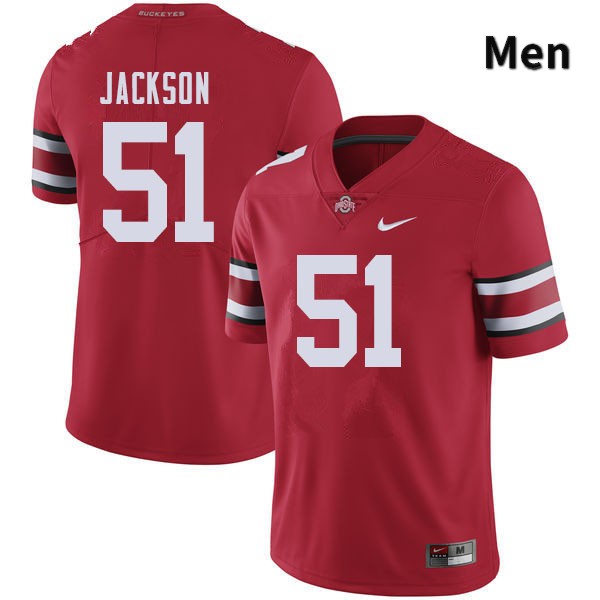 Ohio State Buckeyes Antwuan Jackson Men's #51 Red Authentic Stitched College Football Jersey